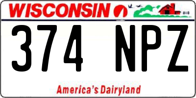 WI license plate 374NPZ