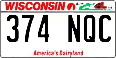 WI license plate 374NQC