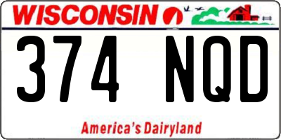WI license plate 374NQD