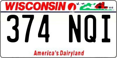 WI license plate 374NQI