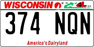 WI license plate 374NQN