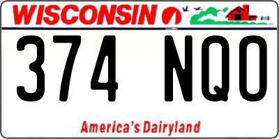 WI license plate 374NQO