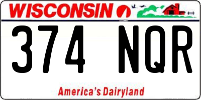 WI license plate 374NQR