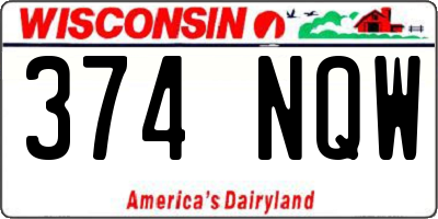 WI license plate 374NQW