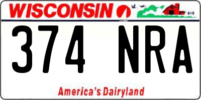WI license plate 374NRA