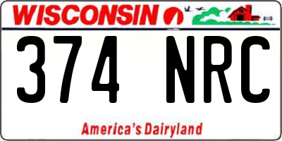 WI license plate 374NRC