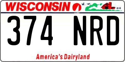WI license plate 374NRD
