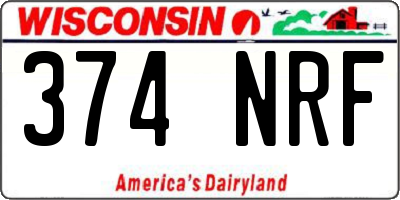 WI license plate 374NRF