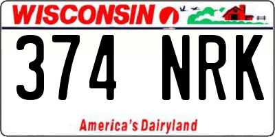 WI license plate 374NRK