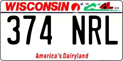 WI license plate 374NRL