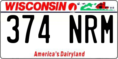 WI license plate 374NRM