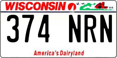 WI license plate 374NRN