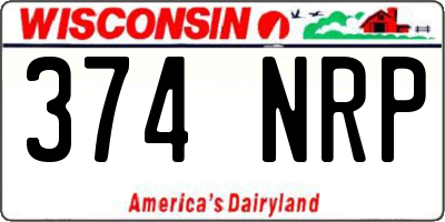 WI license plate 374NRP