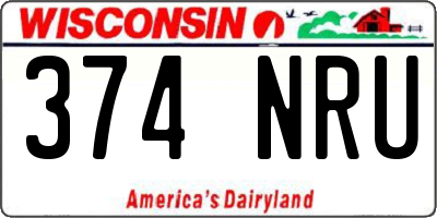 WI license plate 374NRU
