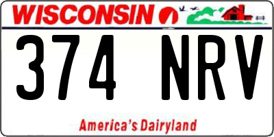 WI license plate 374NRV