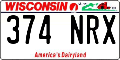 WI license plate 374NRX
