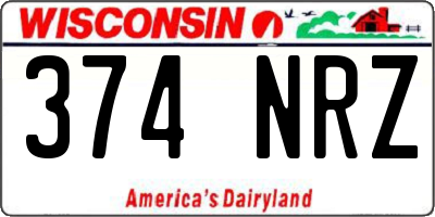 WI license plate 374NRZ