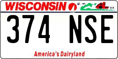 WI license plate 374NSE