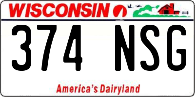 WI license plate 374NSG