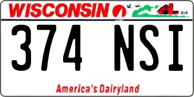 WI license plate 374NSI