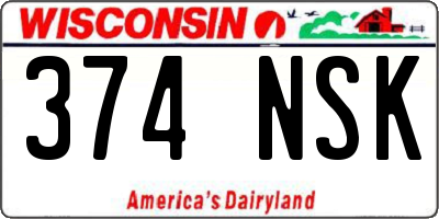 WI license plate 374NSK