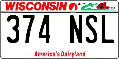 WI license plate 374NSL
