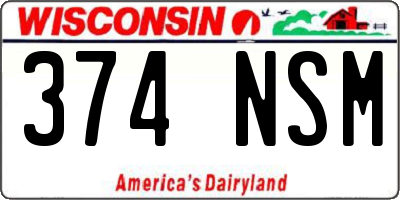 WI license plate 374NSM