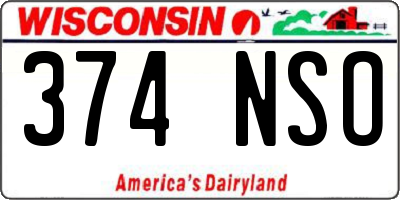 WI license plate 374NSO