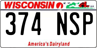 WI license plate 374NSP