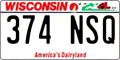 WI license plate 374NSQ