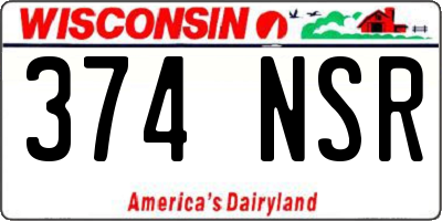 WI license plate 374NSR