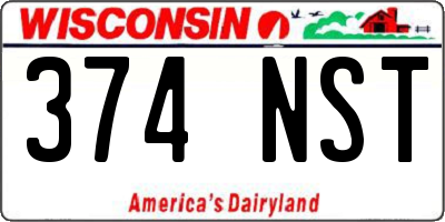 WI license plate 374NST