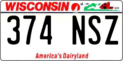WI license plate 374NSZ