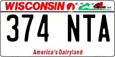 WI license plate 374NTA