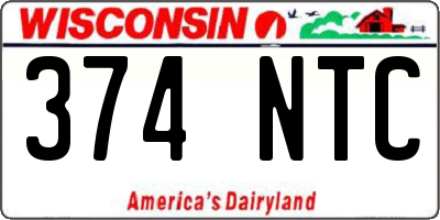 WI license plate 374NTC