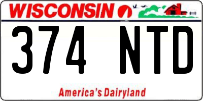 WI license plate 374NTD