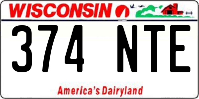 WI license plate 374NTE