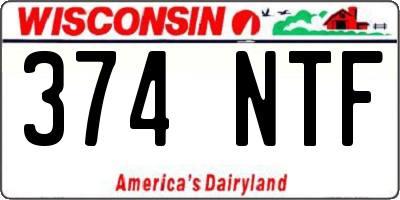 WI license plate 374NTF