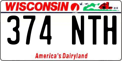 WI license plate 374NTH