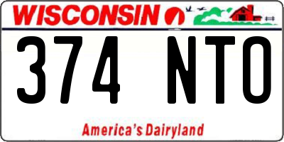 WI license plate 374NTO