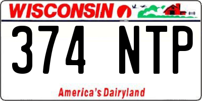 WI license plate 374NTP