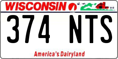 WI license plate 374NTS