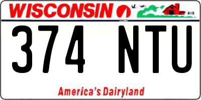 WI license plate 374NTU