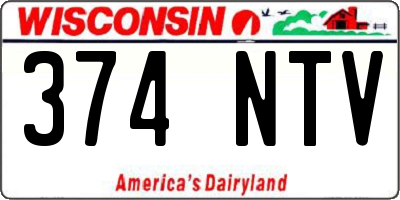 WI license plate 374NTV
