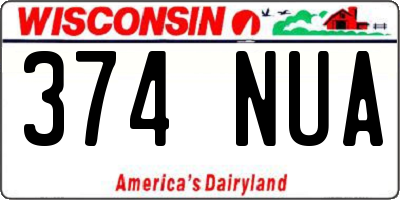 WI license plate 374NUA