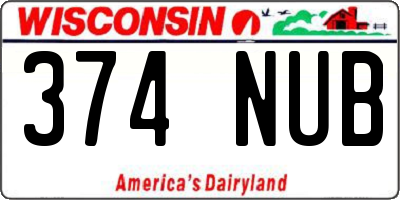 WI license plate 374NUB