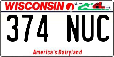WI license plate 374NUC