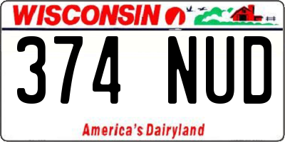 WI license plate 374NUD