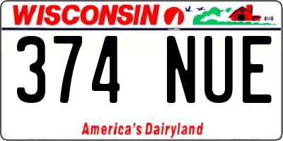 WI license plate 374NUE