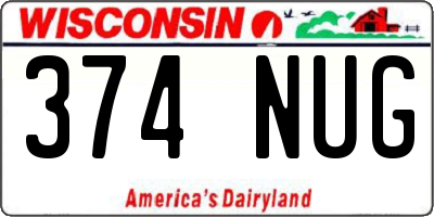 WI license plate 374NUG